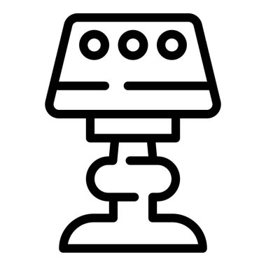 Uyku yardımı gece lambası ikonu ana hatları vektörü. Sıcak ortam feneri. Parlak gece lambası