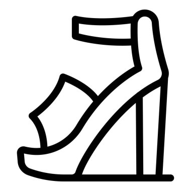 Fashion sandals heels icon outline vector. Elegant classic footwear. Fashionista pair shoes clipart