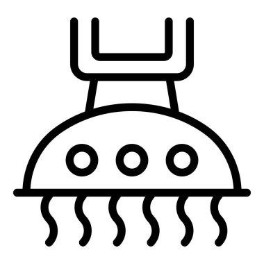 Mutfak kaputu ikonu ana hatları vektörü. Fırın ev aletleri. Hava çıkarıcı pişiriliyor.