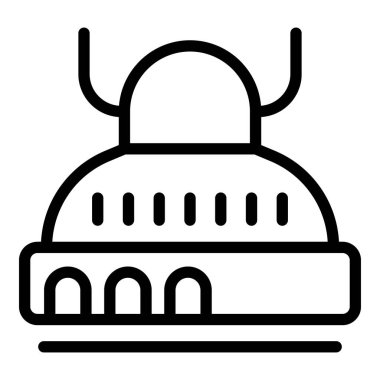 Egzoz kaputu simgesi ana hat vektörü. Mutfak havalandırma sistemi. Mutfak aksesuarı