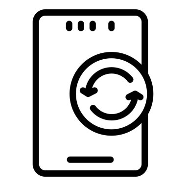 Phone protection icon outline vector. Safety display glass. Device shield cover clipart