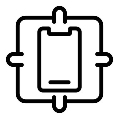 Unbreakable phone glass icon outline vector. Shielded safeguard mobile screen. Anti breakage protection clipart
