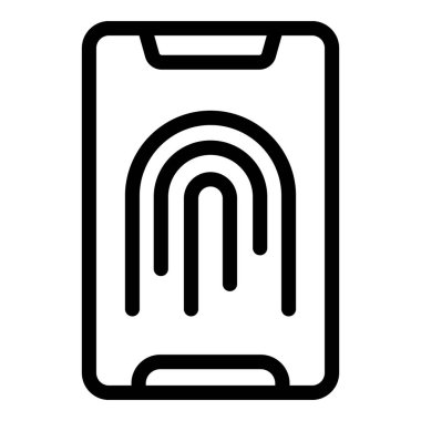 Anti shock tempered glass icon outline vector. Safeguarding gadget technology. Secure smartphone screen clipart