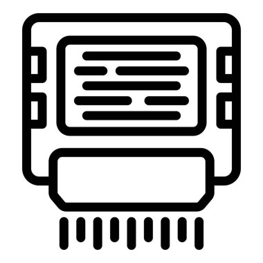 Hava kurutma ikonu ana hatları vektörü. Banyodaki el kurutma makinesi. Hijyenik kamu otomatik aygıtı