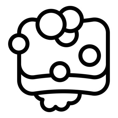 Köpük sünger simgesi ana hat vektörü. Anti bakteriyel sabun köpükleri. Hijyen vücut çözeltisi