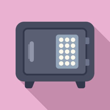 Çevrimiçi kar simgesi düz vektör. Kurtarma kapısı tamir edildi. Güvenli depo anahtarı