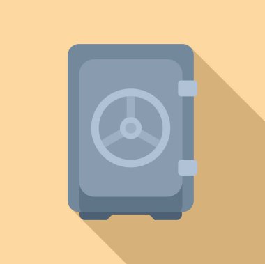 Kapı parası ikon düz vektörünü korur. Çevrimiçi madeni para karı. Kazanç şirketi ürünü