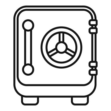 Kapı temizleme odası ikonu ana hat vektörü. Hızlı güvenlik erişimi. Anahtar finans dolabı