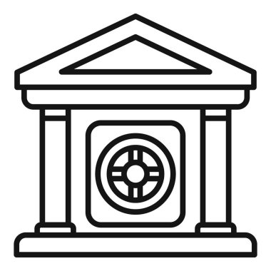 Çevrimiçi kar simgesi ana hatlarını kaydet. Madeni para ve teknoloji. Kapı koruması