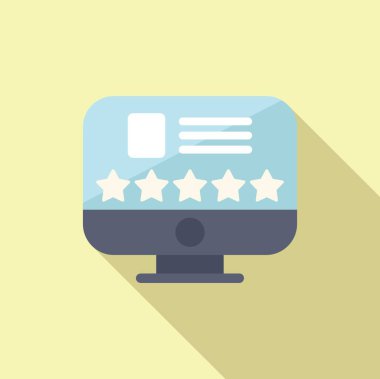 Çevrimiçi değerlendirme ürünü düz vektörü. En iyi şirket kuralı. Şirket dijital kitabı
