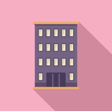 İkamet alanı ikon düz vektör. Şehir planlama bölgesi. Apartman evi