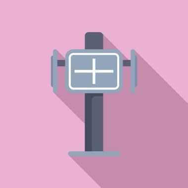 Tıbbi ekipman ikonu düz vektör. Florografi teşhisi. Onkoloji monitörü