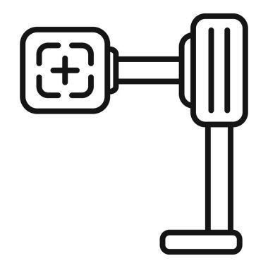 Hedef florografi aygıtı ana hatları vektörü. Tarama sınavı. Makine monitörü