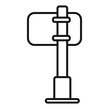 Sağlıklı x ışını aygıtı ikonu ana hatları vektörü. Kontrol hastası. Göğüs bölümü.