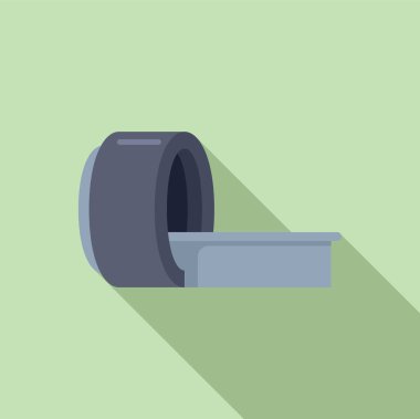 Kanser hastalığı ikon düz vektörünü tarıyor. Röntgen sağlık servisi. Beyin disiplini.