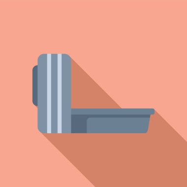 Sağlık hizmeti MRI cihazı ikonu düz vektör. Beyin taraması. Tıp hesaplandı