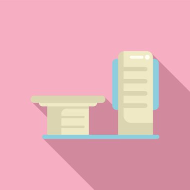 Tıbbi radyoloji ikonu düz vektör. Teşhis hastası. Kanser hastası prosedürü