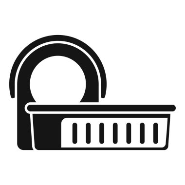 MRI ekipmanı simgesi basit vektör. Beyinsel aygıtlar var. Hastane disiplini