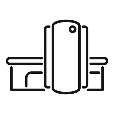 Hesaplanmış MRI ikonu ana hatları vektörü. Sağlık hizmetleri hastası. Hesaplanmış tedavi