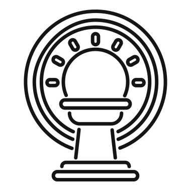 Sağlık hizmeti aygıtı ikonu ana hatları vektörü. İlaç hastalığı yardımcı oluyor. Radyoloji bakım görüntüleme