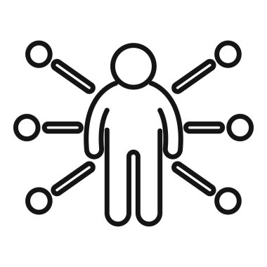 Medya blogger karakter simgesi ana hatlı vektör. Çevrimiçi pazarlama. En iyi ağ içeriği