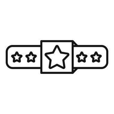 Çevrimiçi yıldız değerlendirme ikonu ana hatları vektörü. Mükemmel yüz iyi. Rapor ifadesini ölçekle