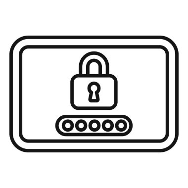 Tablet parola simgesi ana hat vektörünü girin. Bilgisayara giriş. Giriş adımını doğrula