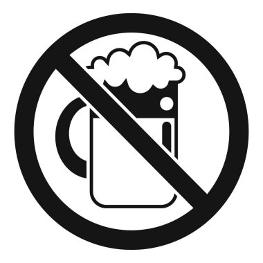 Kısıtlı bira içme ikonu basit bir vektör. Glüten intoleransı. Yiyecek organik süt ürünleri