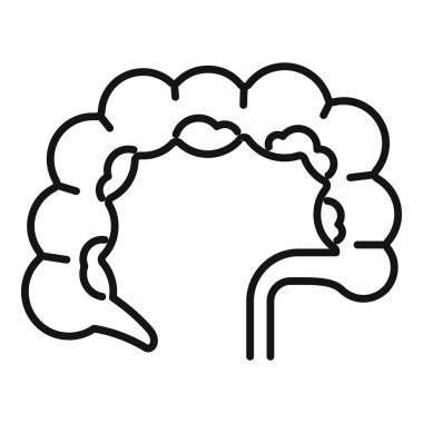 Bağırsak sağlığı sorunları ikon ana hatları vektörü. Glüten intoleransı. Organik hastalıklar