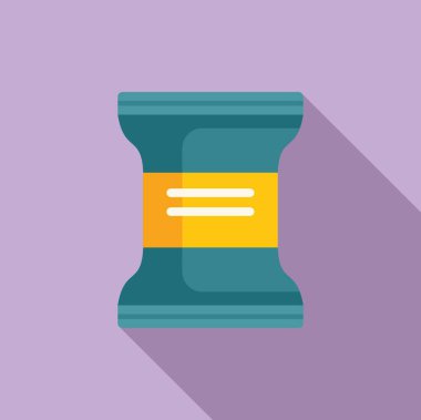 Dükkan yemeği ikonu düz vektör. Bisküvi abur cubur. Yemek dükkanını doldur.