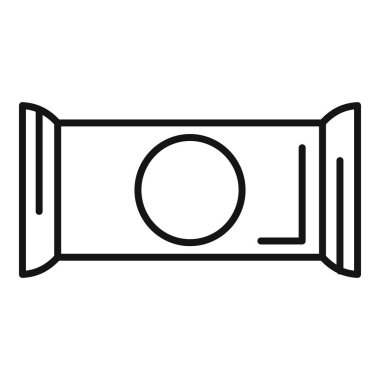 Atıştırmalık poşeti ana hatları vektörü. Mısır gevreği paketi. Kağıt plastik gevrek depola