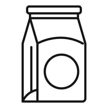 Nutty package simgesi ana hatları vektörü. Fast food atıştırmalığı. Çanta paketi