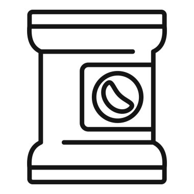 Tatlı abur cubur ikonu ana hatları vektörü. Öğle yemeği bisküvisi. Fast food dükkanı.