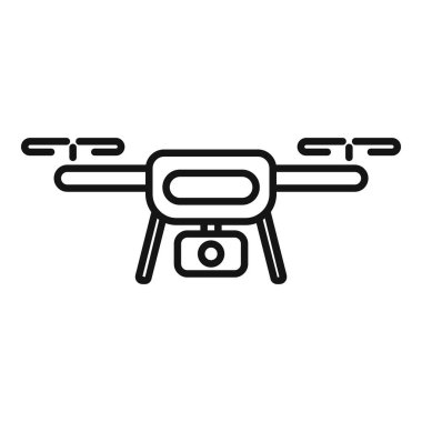 Yaratıcı aero film ikonu ana hatları vektörü. Kontrol anteni. Drone modern operatörü