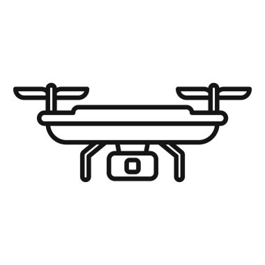 Olay video dron simgesi ana hatları vektörü. Servis sineması profesyonel olur. İnceleme sahnesi