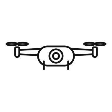 Drone live-estream ikonu ana hat vektörü. Sahne sinema operatörü. Hava anten kontrolü