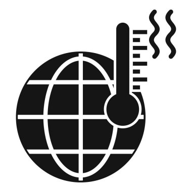 Küresel ısınma sıcaklığı simgesi basit vektör. Doğa felaketleri. Dünya ekoloji problemi