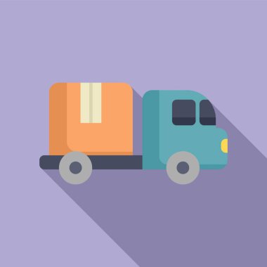 Teslimat kamyonu simgesi düz vektör. Market alışverişi. Müşteri kredisi