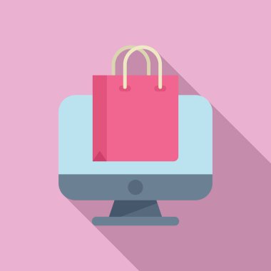 Çevrimiçi satış ikonu düz vektörü pazarlama. İnternetten bakım kredisi. Müşteri siparişi