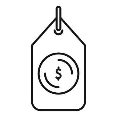 Hızlı satış etiketi ana hatları vektörü. Piyasa siparişi bilgisayarı. Mali müşteri pazarlaması