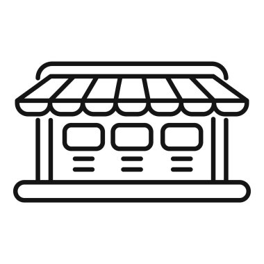 Çevrimiçi simge taslak vektörünü aç. Kredi piyasası siparişi. Dijital sanal ticaret