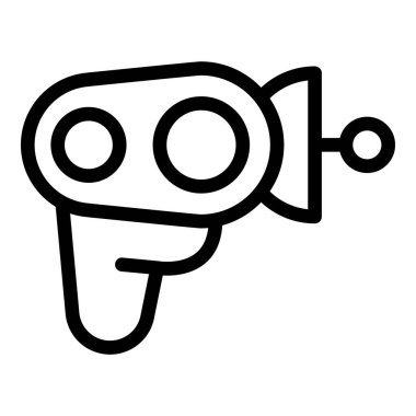 Enerji atıcısı ikon ana hatları vektörü. Işın tabancası. Şimşek ışını silahı.