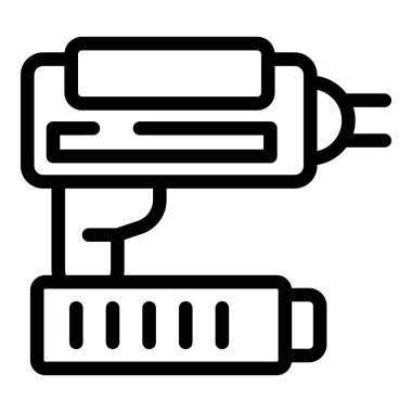 Işın lazer yok edici ikon ana hat vektörü. Uzaylı gelecek oyunu. Gelişmiş silah silahı.