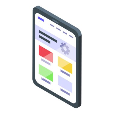 Css tablet geliştirici ikon izometrik vektörü. Elektronik ürün servisi. Kod dili
