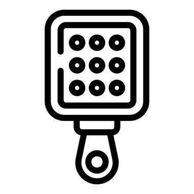 Saç tarağı ikonu ana hat vektörü. Saç bakım aleti. Trikoloji teşhis ekipmanları