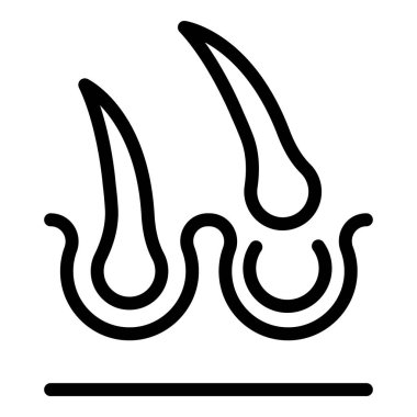 Folikül yenileme ikonu ana hatları vektörü. Saç nakli. Klinik güzellik testi