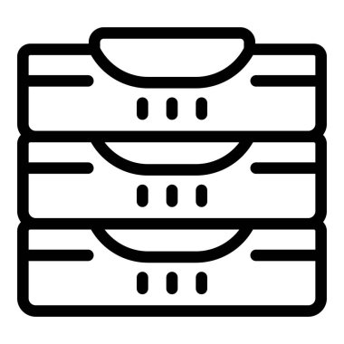 Masaüstü dosya sahibi simgesi ana hatları vektörü. Ofis organizatörü. Çalışma masası aksesuarı