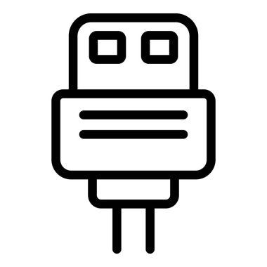 USB güç kablosu ana hat vektörü. Akıllı teknoloji cihazı. Telefon şarj aksesuarı