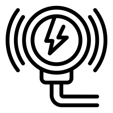 Kablosuz transfer ikonu ana hatları vektörü yükle. Kablosuz enerji. Akıllı yenilikçi teknoloji