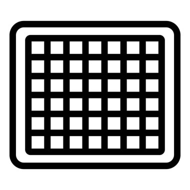 Resepsiyon mat simgesi ana hatları vektörü. Ayak paspası. Giriş alanı halısı